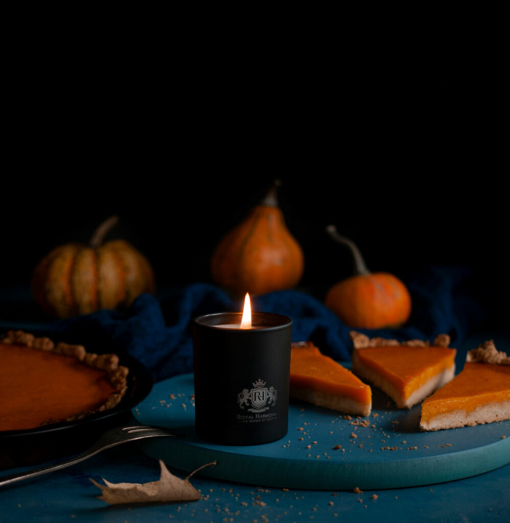 stylizacja jesienna świec sojowych Royal Harmony, Mag Bee Fotografia produktowa