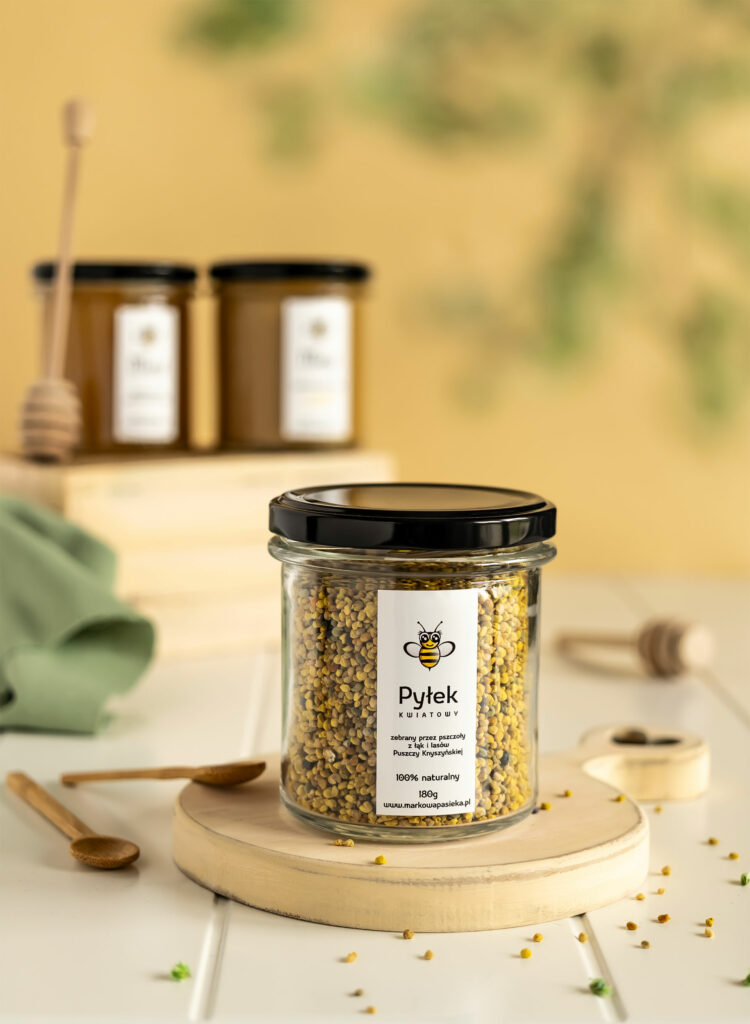 naturalny pyłek kwiatowy, Mag Bee fotografia produktowa