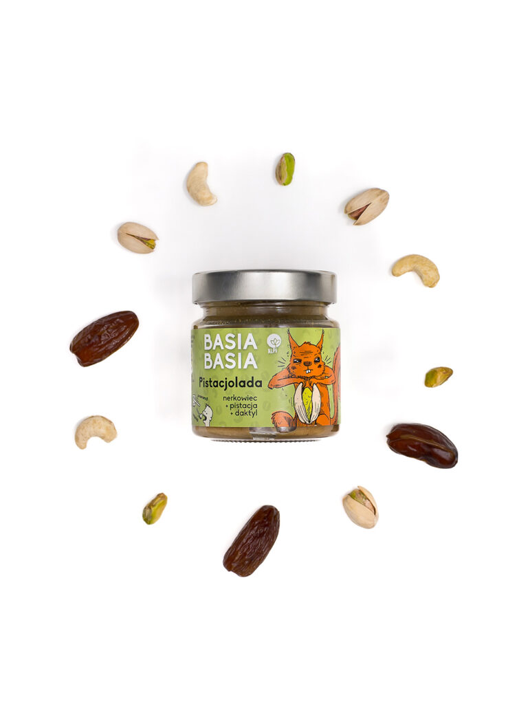 packshoty kremu z pistacji, firmy BASIA BASIA, Mag Bee fotografia produktowa