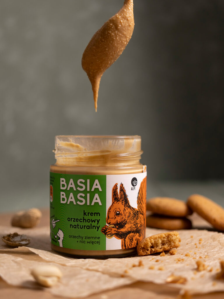 pasta orzechowa crunchy, Mag Bee fotografia produktowa