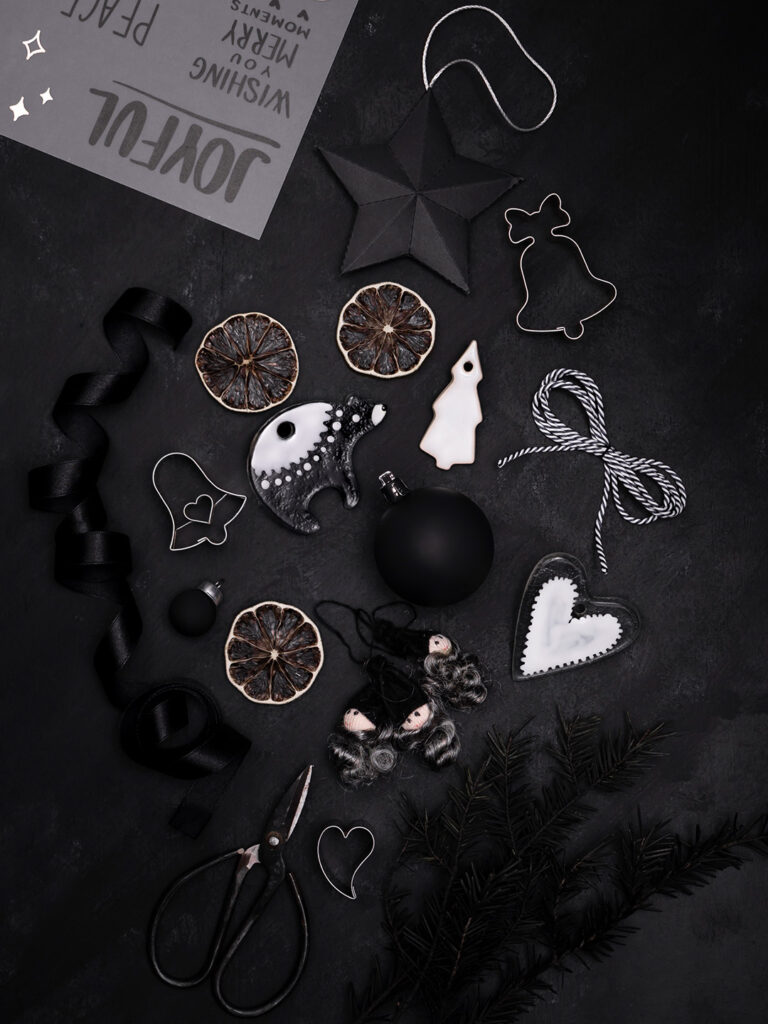sesja świąteczna w czerni, Mag Bee fotografia produktowa