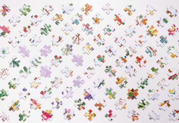 puzzle flat lay, hero banner, Mag Bzzz Fotografia produktowa i animacja poklatkowa