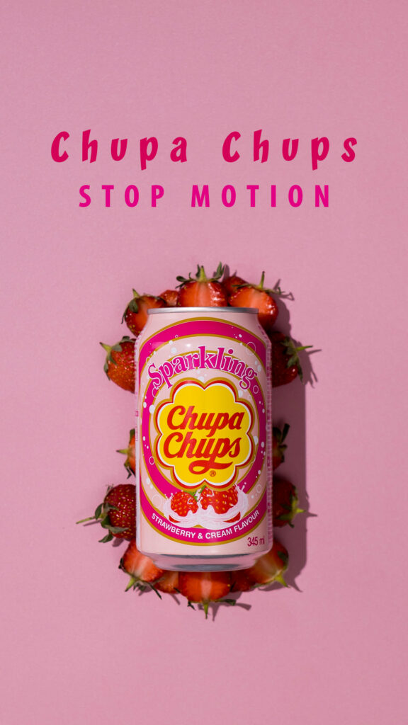 animacja poklatkowa napoju Czupa Chups, Mag Bzzz Fotografia produktowa i animacja poklatkowa